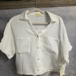 White Button-Up Shirt by Love Tree